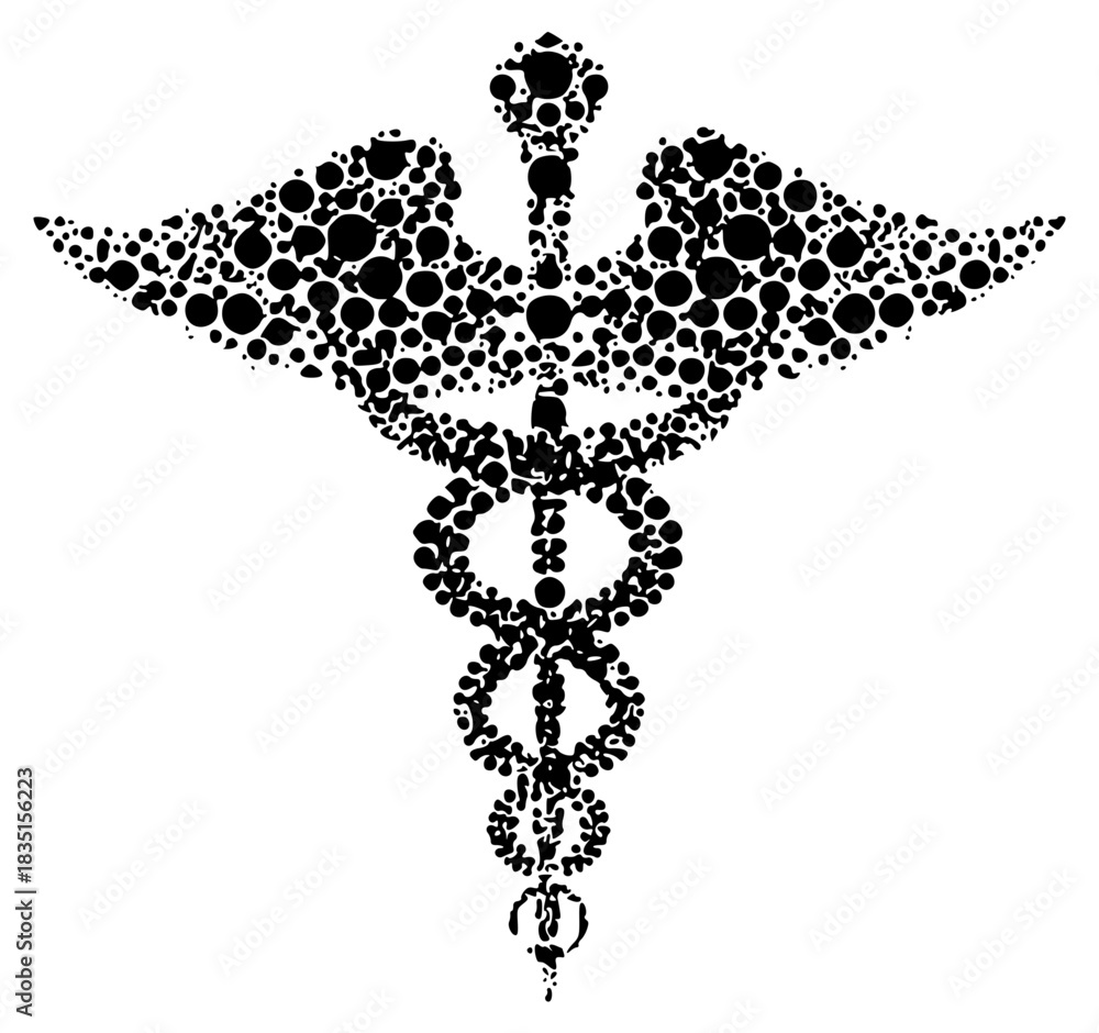 Fototapeta premium Dot caduceus medical symbol vector