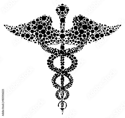 Dot caduceus medical symbol vector