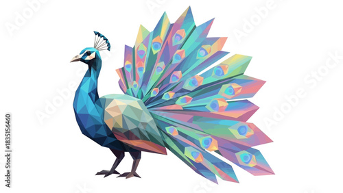 Stunning peacock artwork with vibrant geometric design for sophisticated projects