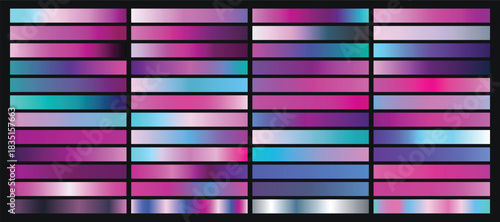Pink and purple gradient collection for modern designs. Cool color transitions for sleek graphics. Vibrant blend backgrounds.