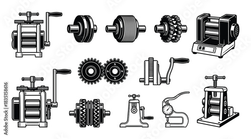 Rolling mill machines; metalworking equipment; gears; rollers; jewelry manufacturing; industrial tools; flat stock production