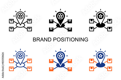 Brand Positioning Icon Multi Style Vector Illustration