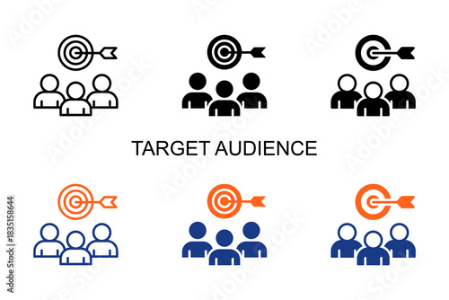 Target Audience Icon Multi Style Vector Illustration