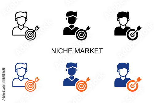 Niche Market Icon Multi Style Vector Illustration
