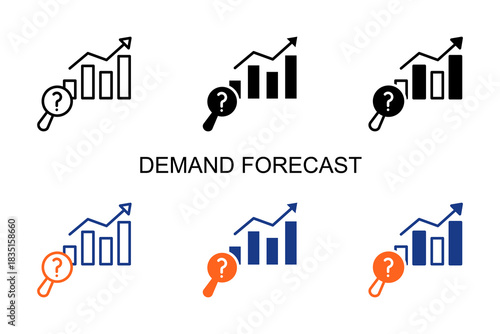 Demand Forecast Icon Multi Style Vector Illustration