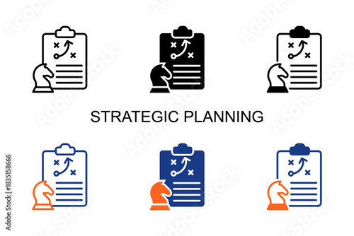 Strategic Planning Icon Multi Style Vector Illustration
