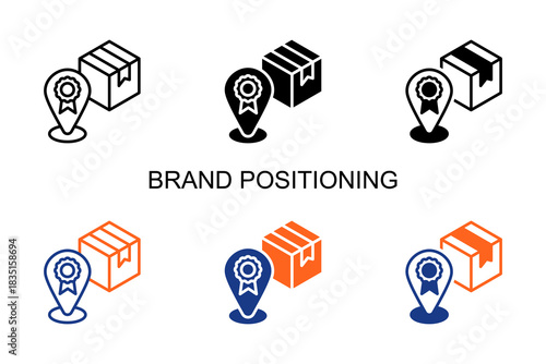 Brand Positioning Icon Multi Style Vector Illustration