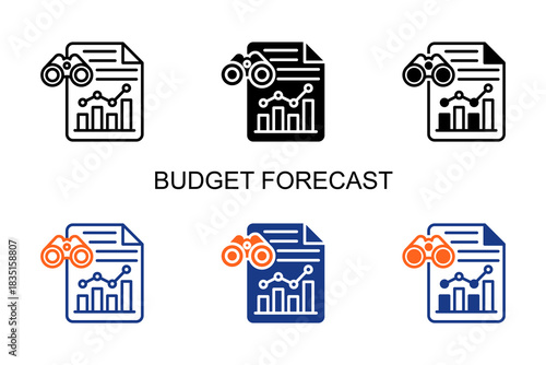 Budget Forecast Icon Multi Style Vector Illustration