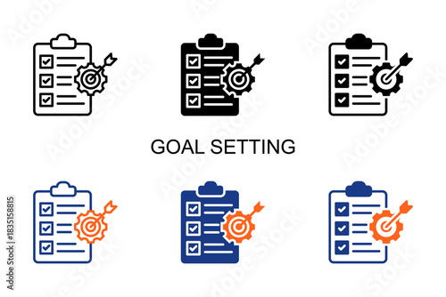 Goal Setting Icon Multi Style Vector Illustration