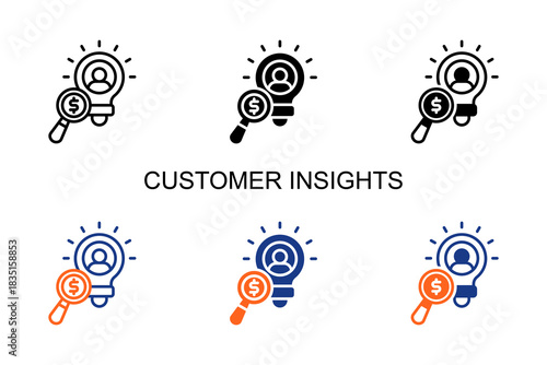 Customer Insights Icon Multi Style Vector Illustration