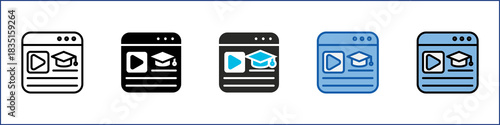 Online Course Single Icon Multistyle