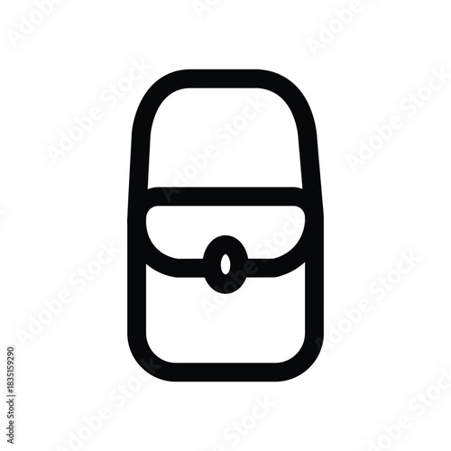 Minimalist handbag icon in vertical layout, representing women’s purse, compact fashion bag, stylish accessory, modern personal carry item