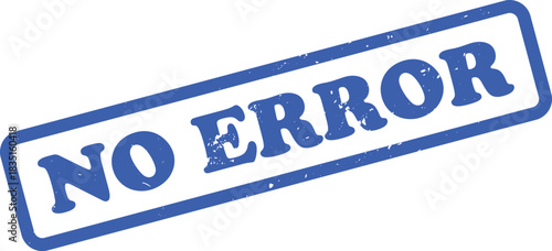 Distressed Blue No Error Stamp Design with Rounded Edges and Transparent BG