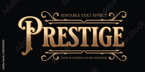 Prestige text effect, Victorian editable style