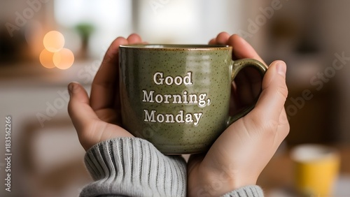 Cozy Monday Morning Inspiration: Person Holding Ceramic Mug with 