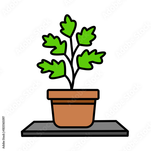 Serrated Green Leaves Growing Strong