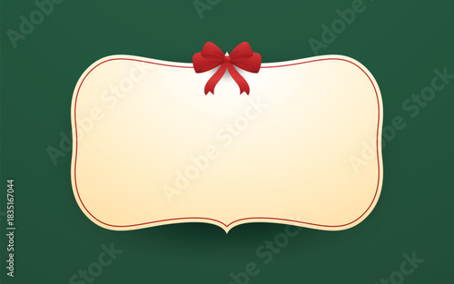 Christmas label. Festive Christmas text box vector. Perfect for seasonal messages or text and greetings.