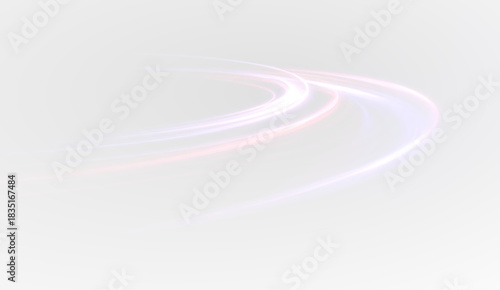 Neon stripes in the form of drill, turns and swirl. Illustration of high speed concept. Image of speed motion on the road. Vector PNG. Image of speed motion on the road