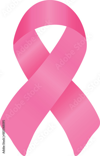 Pink ribbon breast cancer on pink background.