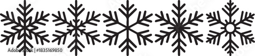 “Simple black snowflake border pattern suitable for winter holidays and seasonal design.”