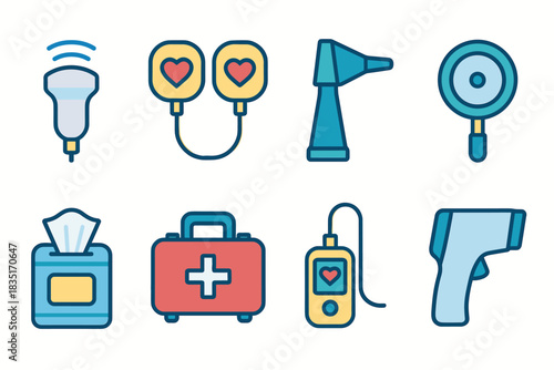 Medical flat icons collection