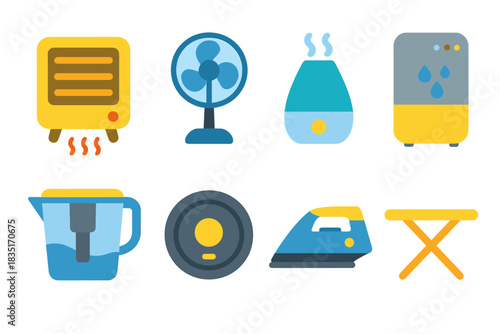 Home Appliances Cartoon Icons Set