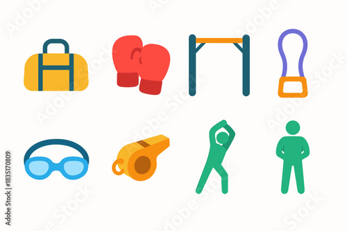 Fitness and sports icons set