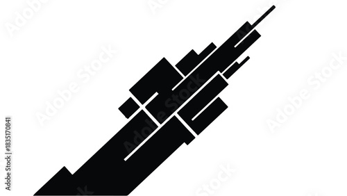 Abstract geometric composition suggesting upward motion and progress