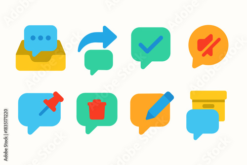 Communication and Messaging Icons Set