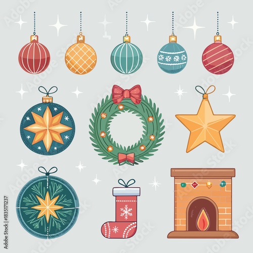 Festive Holiday Ornaments and Decorations for Christmas and Winter Celebrations