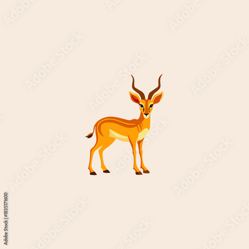 Antelope icon flat vector design.