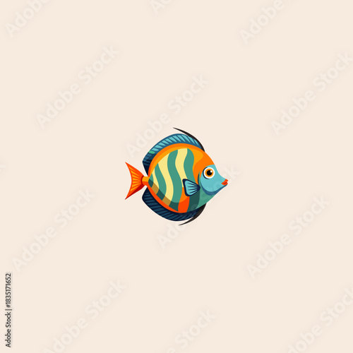 Colorful Fish icon flat vector design.
