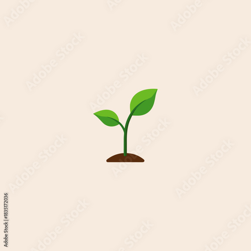 Sprout of plant icon flat vector design.