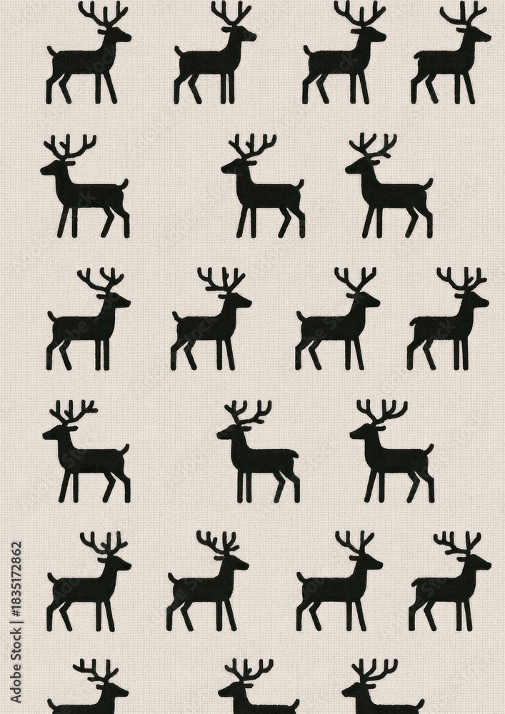 Fototapeta premium Stylish deer silhouette pattern