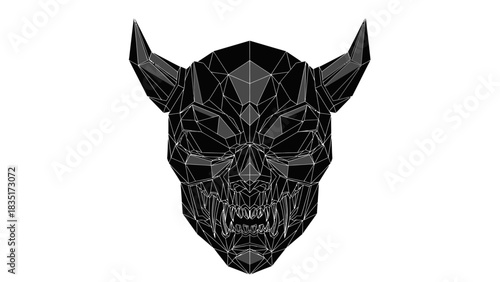 Low Poly Oni Mask: A Geometric Representation of Japanese Folklore and Demonology