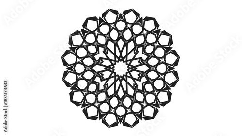 Elegant geometric star pattern in black and white for modern design needs
