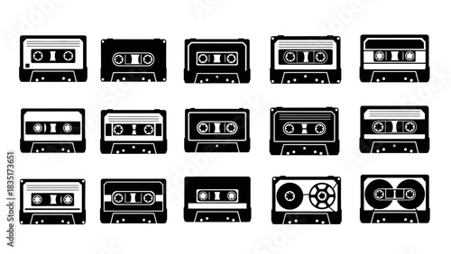 Vintage audio cassette tape collection offering nostalgia for retro music lovers