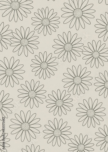 Minimalist daisy floral pattern