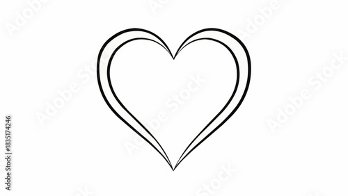 Elegant Heart Outline - Symbol of Love and Affection.