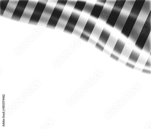 White background with black and white striped flag