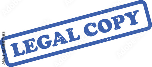 Legal Copy Blue Rubber Stamp Design on White Background Texture