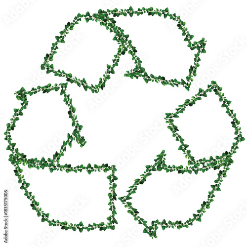 recycle symbol made of recycle paper