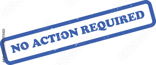 No Action Required Blue Ink Grunge Stamp, Transparent Background