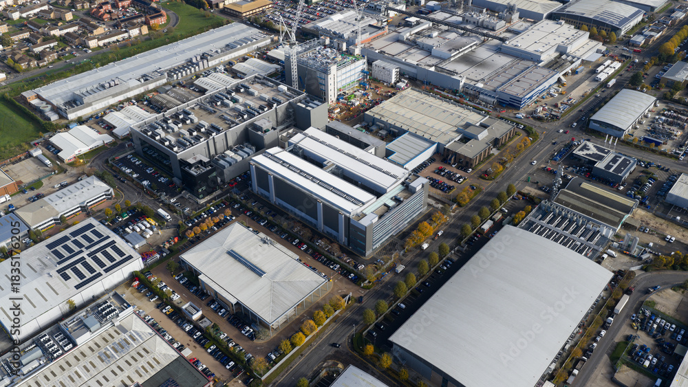 Fototapeta premium Slough Data Center Cloud Connectivity Aerial View