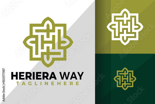 Letter H Ornament Logo Logos Design Element Stock Vector Illustration