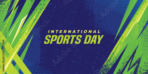 Sports Background Vector. International Sports Day Illustration, Graphic Design for the decoration of gift certificates, banners, and flyer
