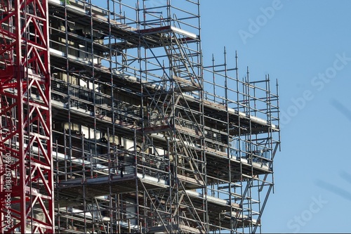 construction site with scaffolding