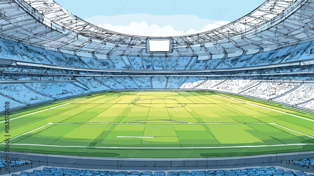 Fototapeta premium Soccer Stadium with Field Background - Professional Stock Image