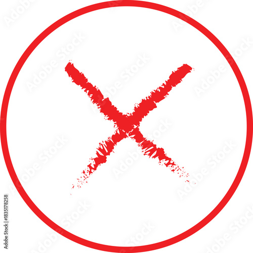 Red x mark inside a red circle symbol