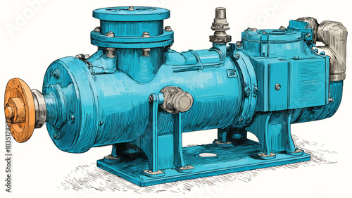 Modern Pump Illustration Vector with Outline on White Background